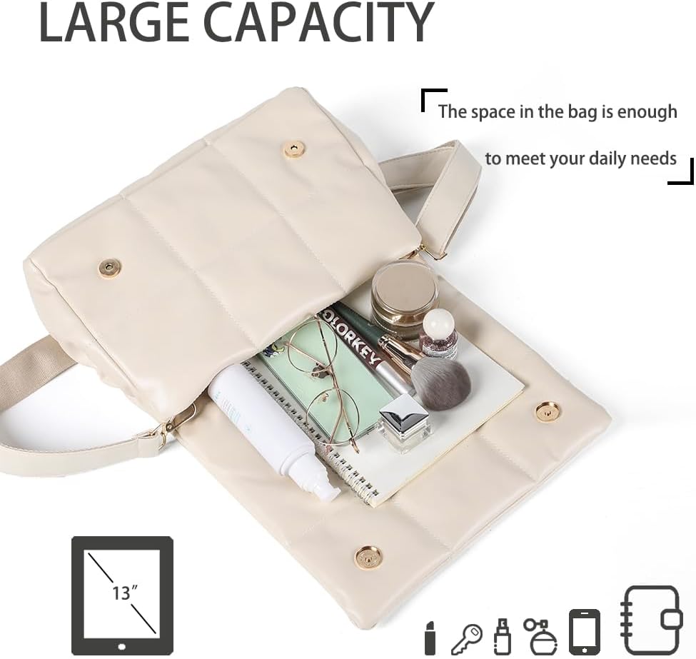 SlingBelle Puffer Tote Bag Quilted Shoulder Handbag Purse Designer Crossbody Bags For Women