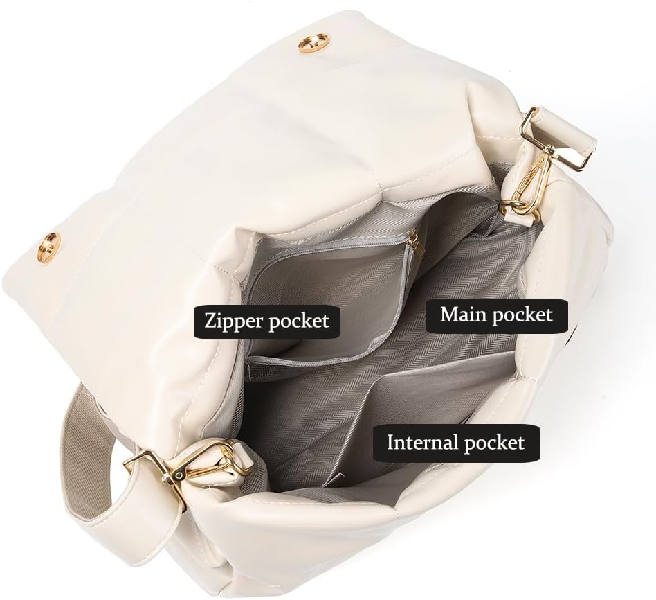 SlingBelle Puffer Tote Bag Quilted Shoulder Handbag Purse Designer Crossbody Bags For Women