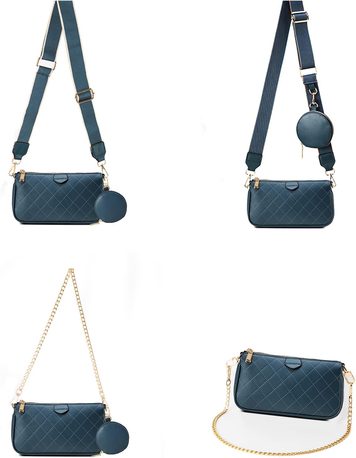 VODIU Small Crossbody Bags for Women With Coin Cute Purse Multipurpose Golden Chain Shoulder Bag Small Square