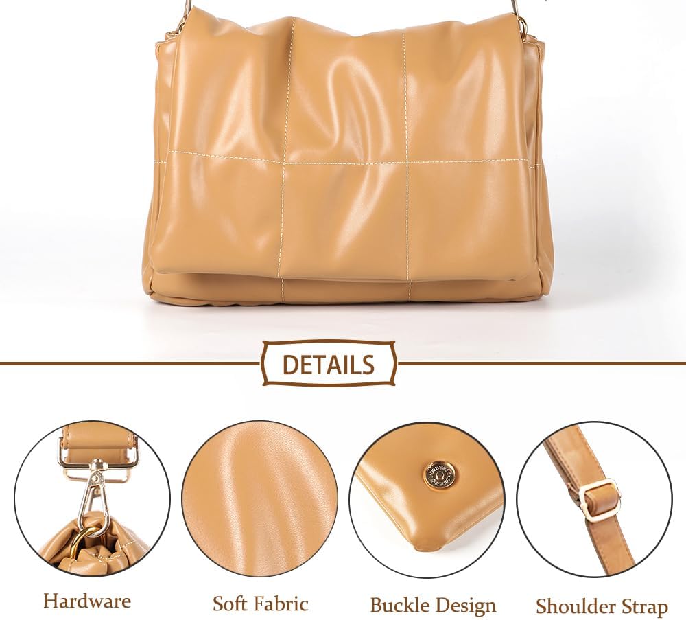 SlingBelle Puffer Tote Bag Quilted Shoulder Handbag Purse Designer Crossbody Bags For Women