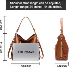 SlingBelle Tote Bag for Women PU Leather Shoulder Bags Crossbody Hobo Bag Large Purse and Handbags with Adjustable Shoulder Strap