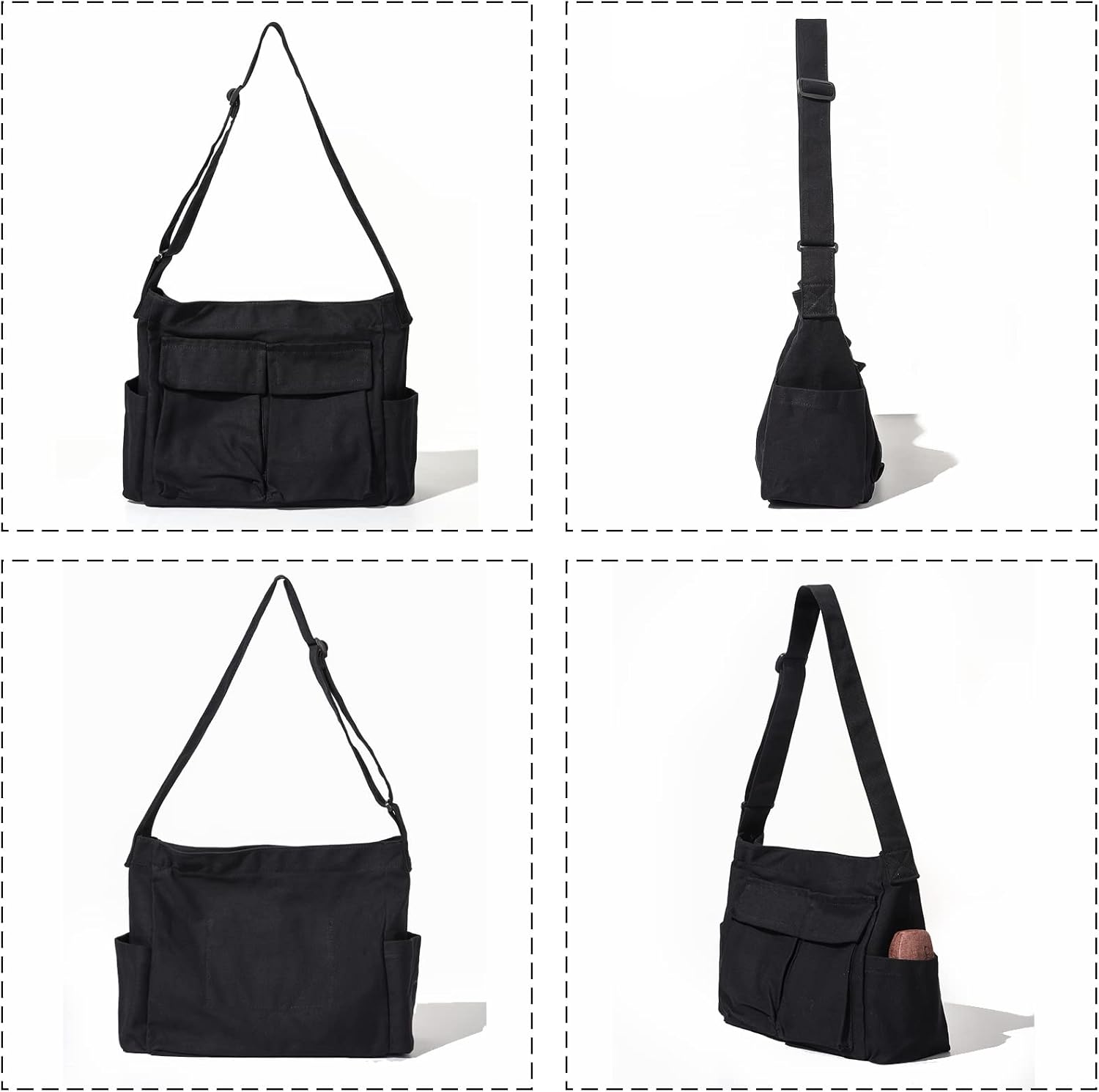 SlingBelle Messenger Bag Large Canvas Hobo Crossbody Tote for Women/Men, Shoulder Laptop Bag with Multi Pockets for Work,Travel