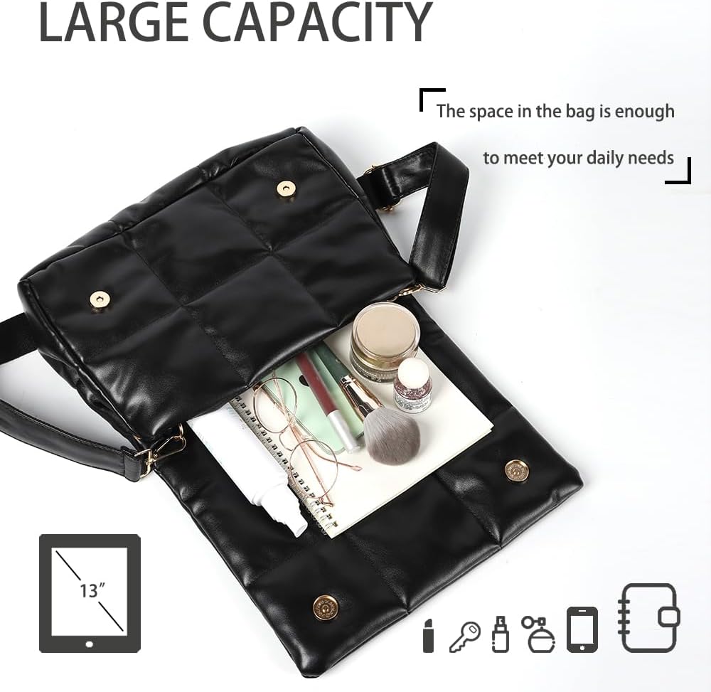 SlingBelle Puffer Tote Bag Quilted Shoulder Handbag Purse Designer Crossbody Bags For Women