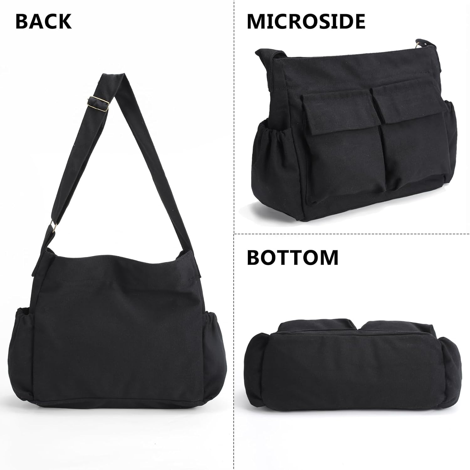 SlingBelle Messenger Bag Large Canvas Hobo Crossbody Tote for Women/Men, Shoulder Laptop Bag with Multi Pockets for Work,Travel