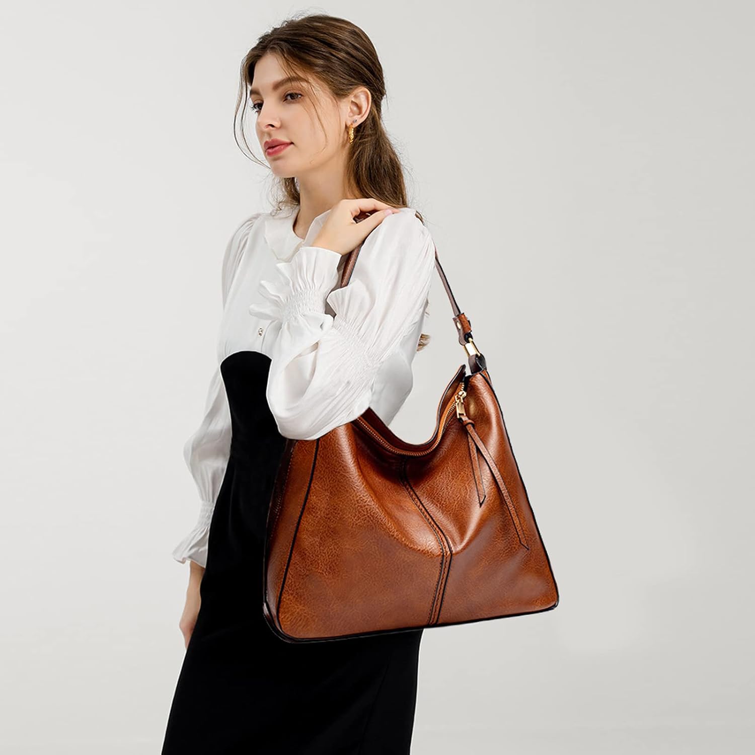 SlingBelle Tote Bag for Women PU Leather Shoulder Bags Crossbody Hobo Bag Large Purse and Handbags with Adjustable Shoulder Strap