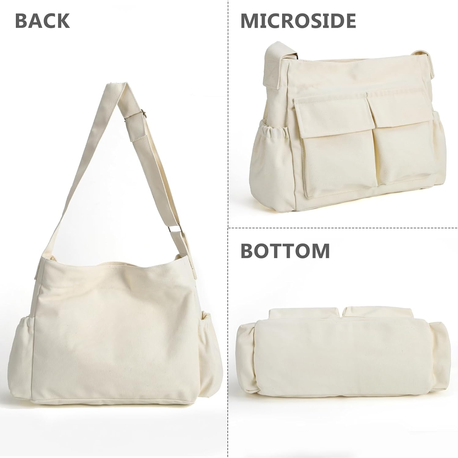 SlingBelle Messenger Bag Large Canvas Hobo Crossbody Tote for Women/Men, Shoulder Laptop Bag with Multi Pockets for Work,Travel