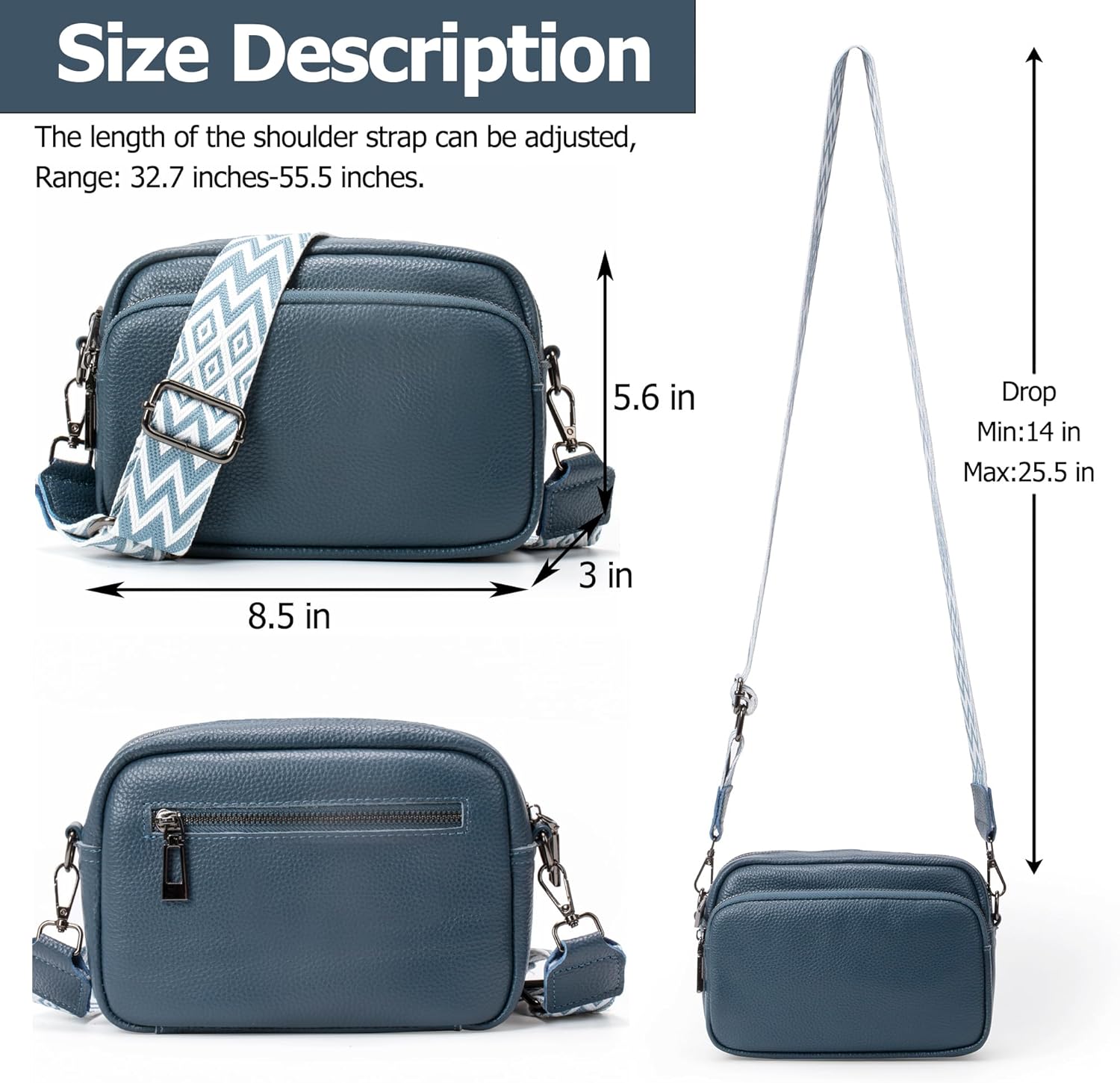 SlingBelle Crossbody Bags for Women Purses Handbags Leather Shoulder Bag with Guitar Strap Cross Body Bag for Woman Trendy Purse