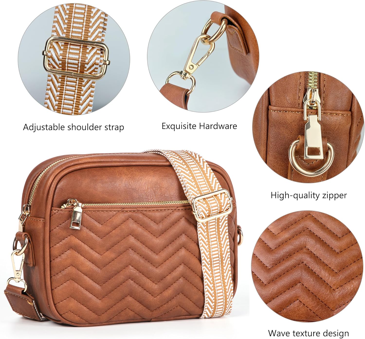 SlingBelle Crossbody Bags for Women Purses Handbags Leather Shoulder Bag with Guitar Strap Cross Body Bag for Woman Trendy Purse