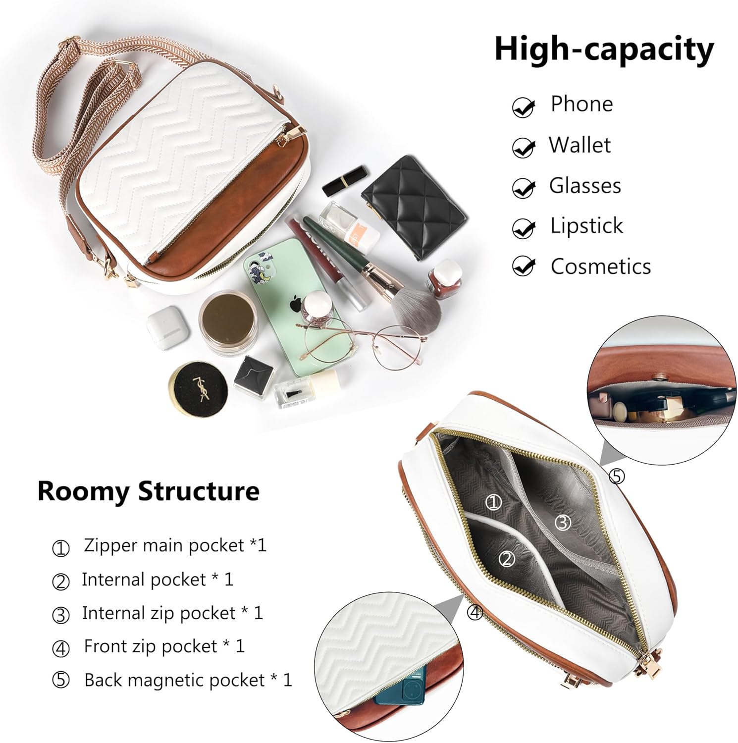 SlingBelle Crossbody Bags for Women Purses Handbags Leather Shoulder Bag with Guitar Strap Cross Body Bag for Woman Trendy Purse